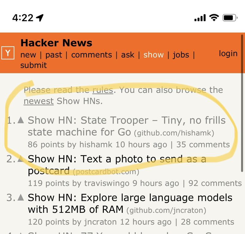 Hacker News trending